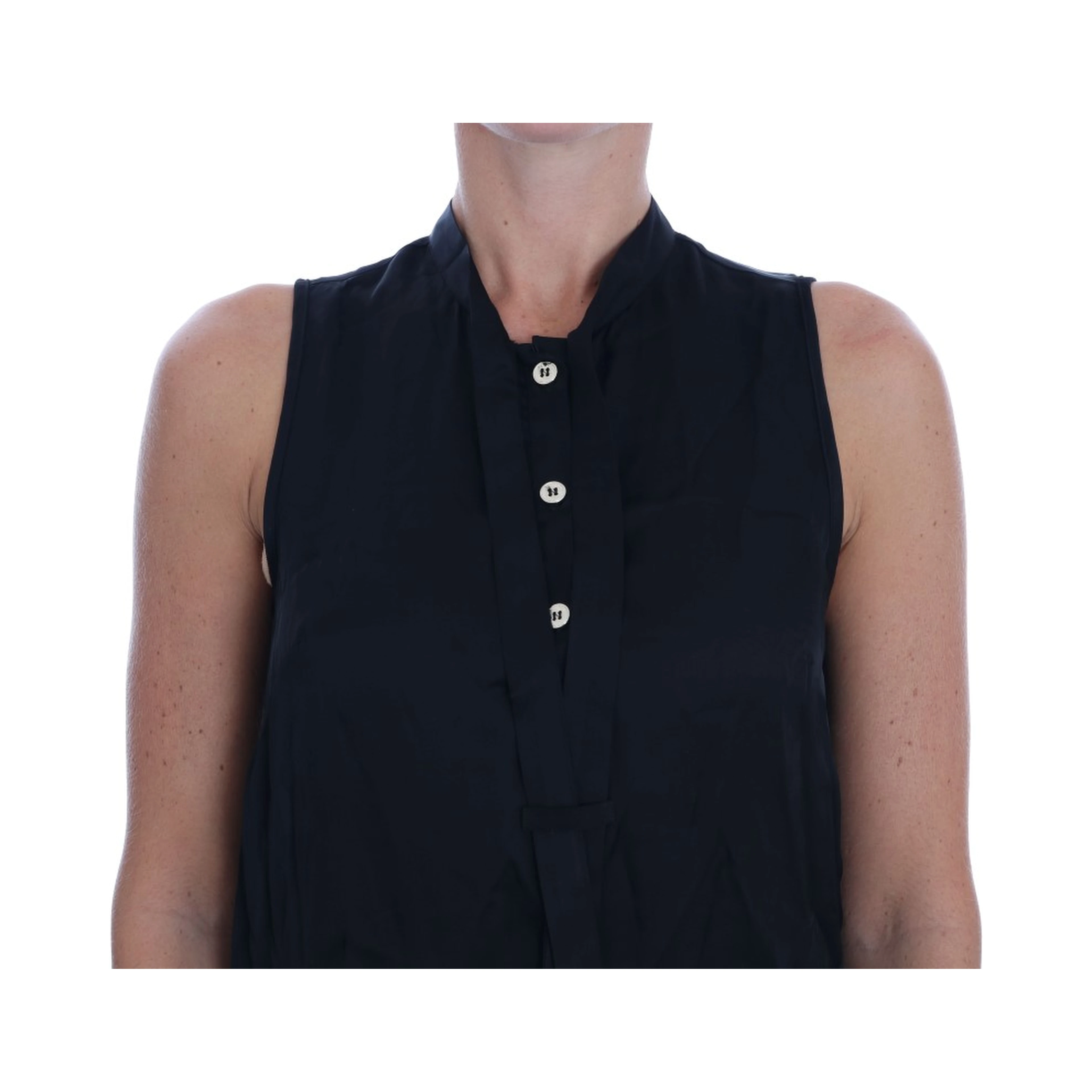 Black Sleeveless Viscose Blouse Top