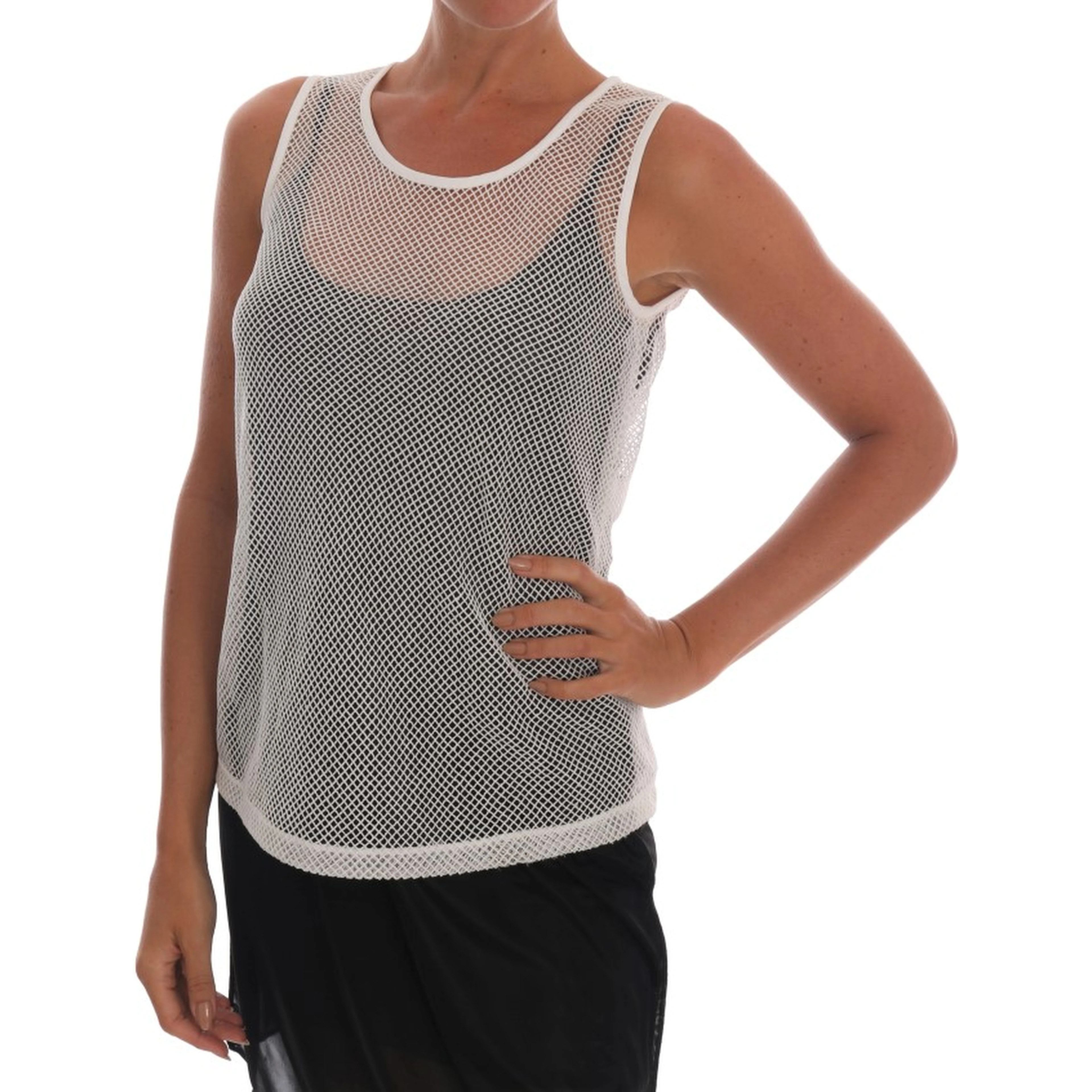 White Net Tank Transparent Top