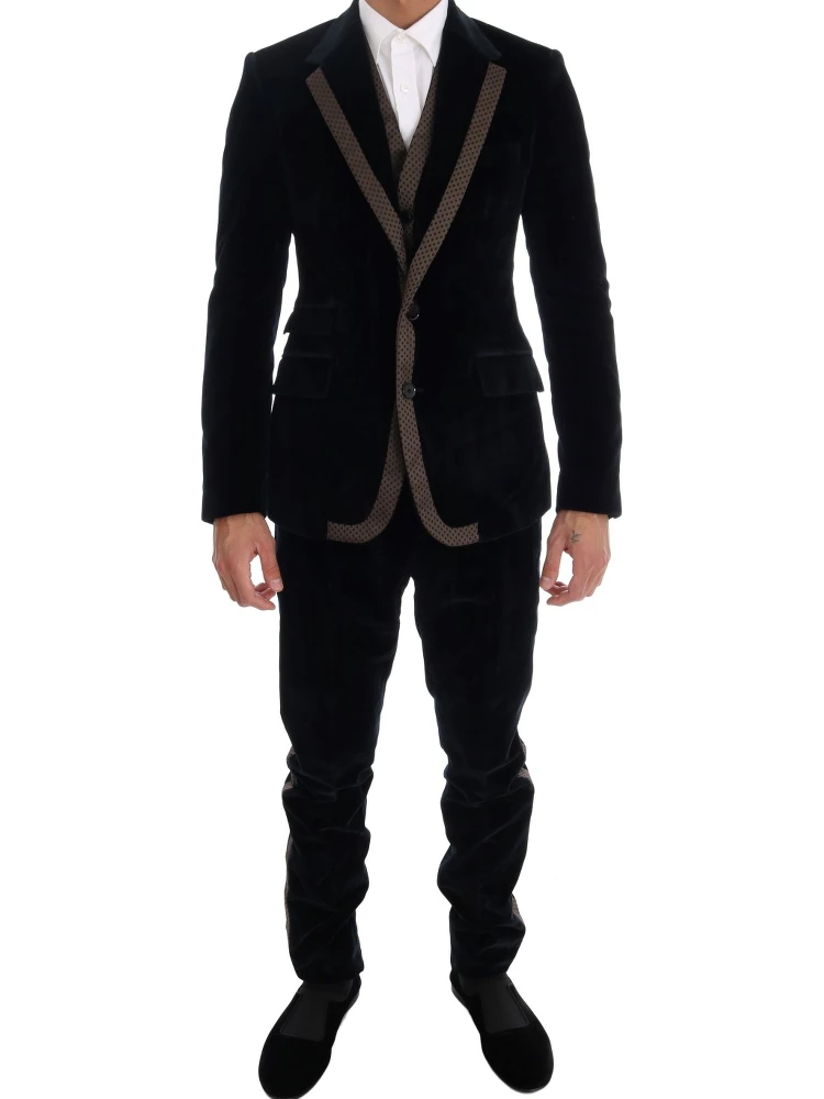 Blue Velvet Two Button Slim 3 Piece Suit