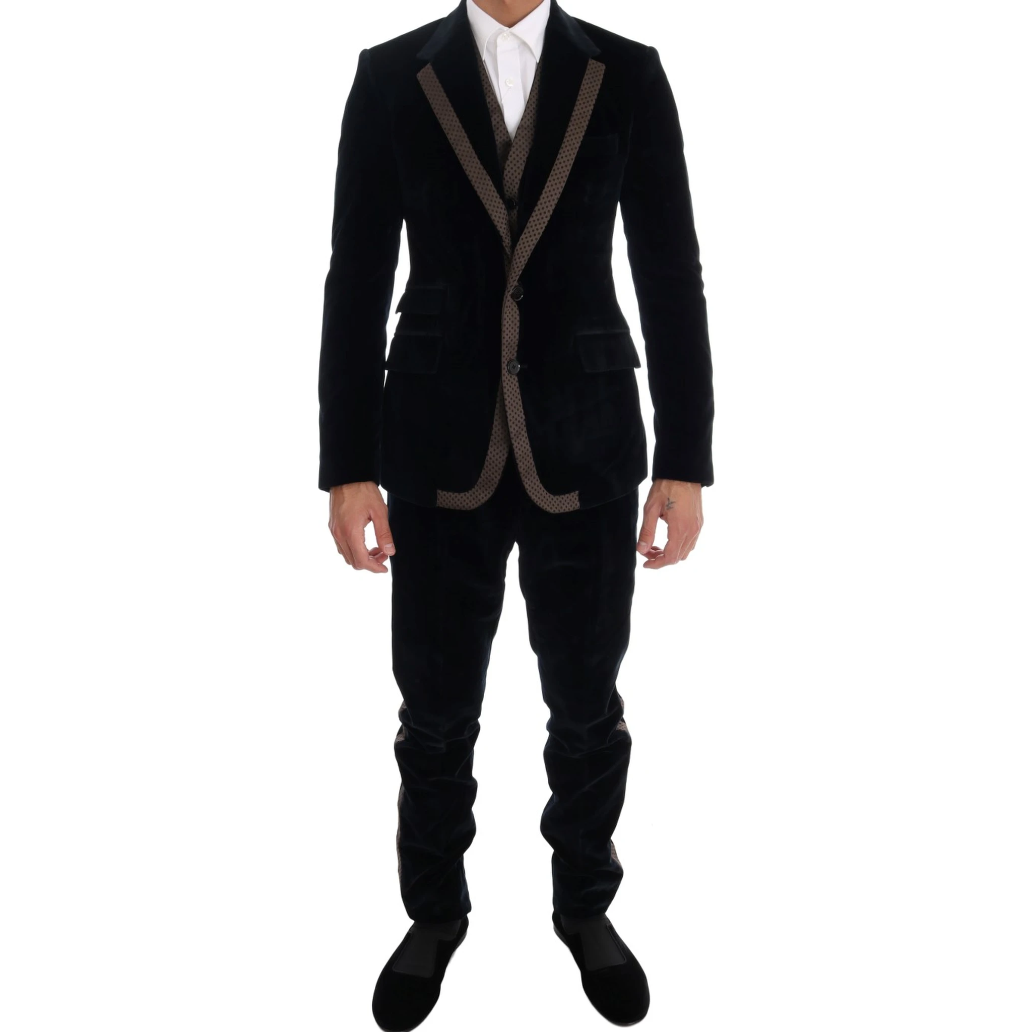 Blue Velvet Two Button Slim 3 Piece Suit