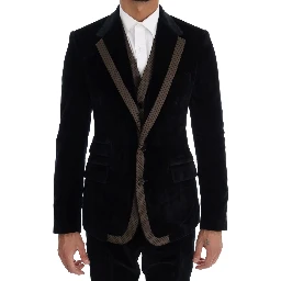 Blue Velvet Two Button Slim 3 Piece Suit
