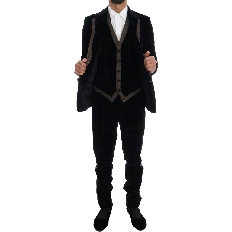 Blue Velvet Two Button Slim 3 Piece Suit