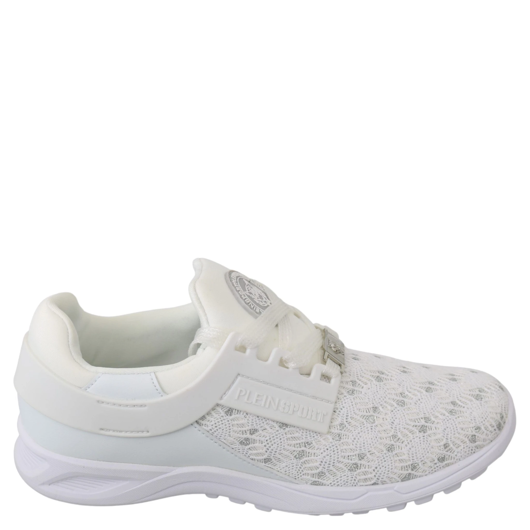 White Polyester Casual Sneakers Shoes