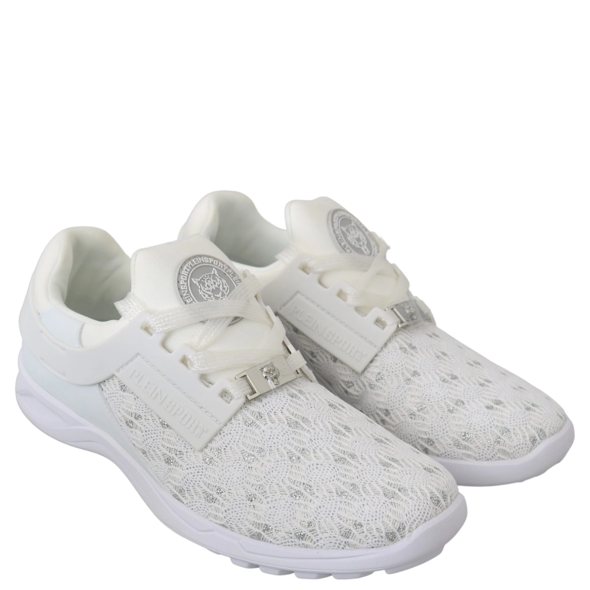 White Polyester Casual Sneakers Shoes