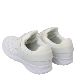White Polyester Casual Sneakers Shoes