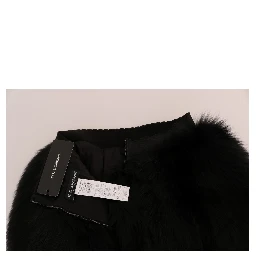 Black Lamb Fox Fur Mini Hot Pants