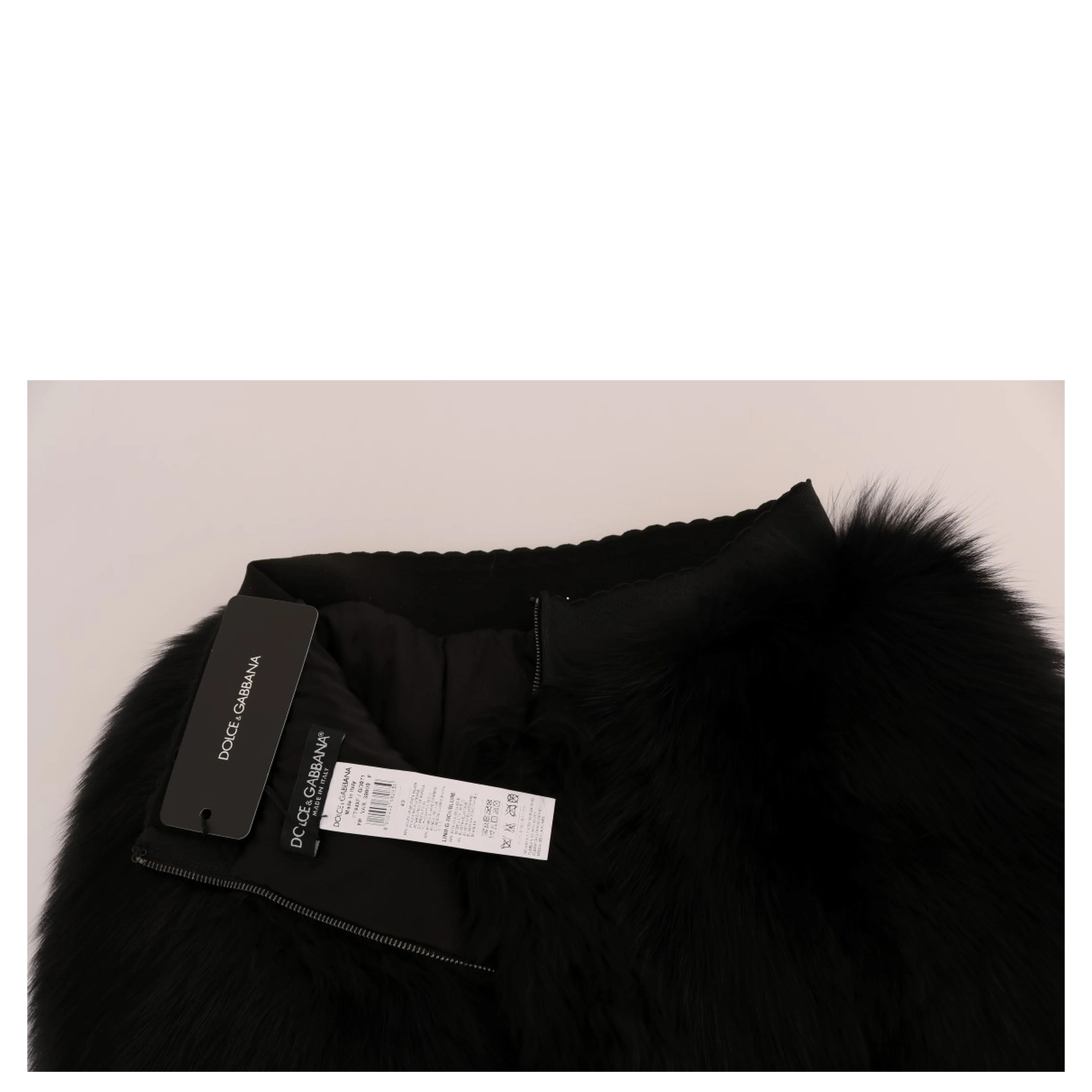 Black Lamb Fox Fur Mini Hot Pants