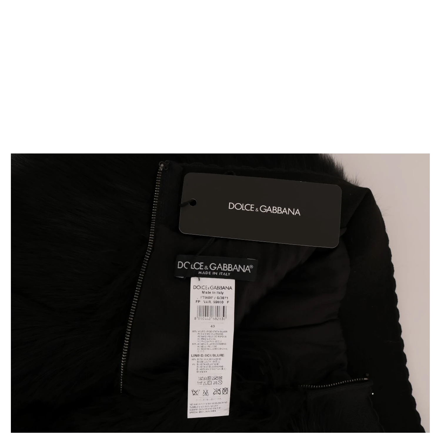 Black Lamb Fox Fur Mini Hot Pants