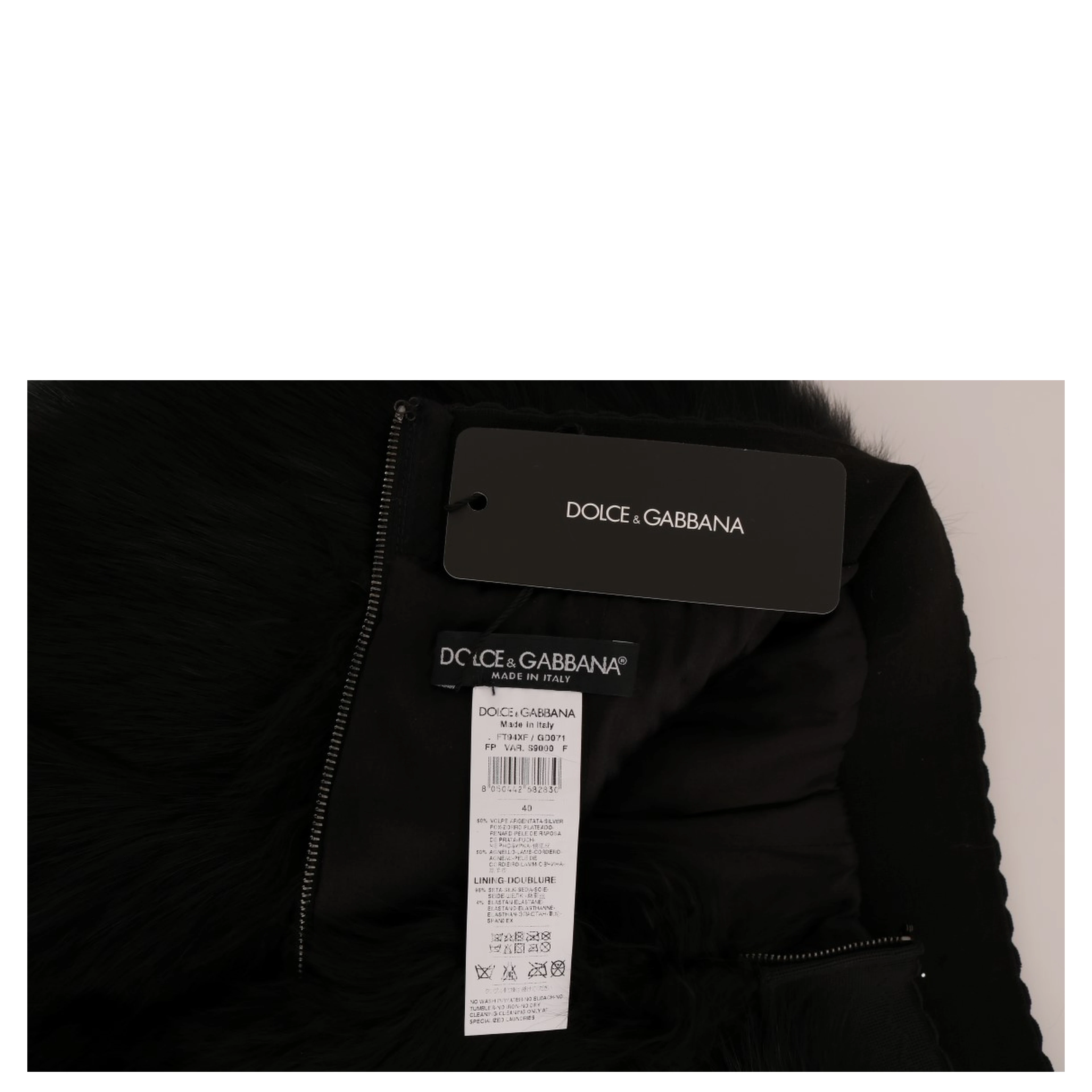 Black Lamb Fox Fur Mini Hot Pants