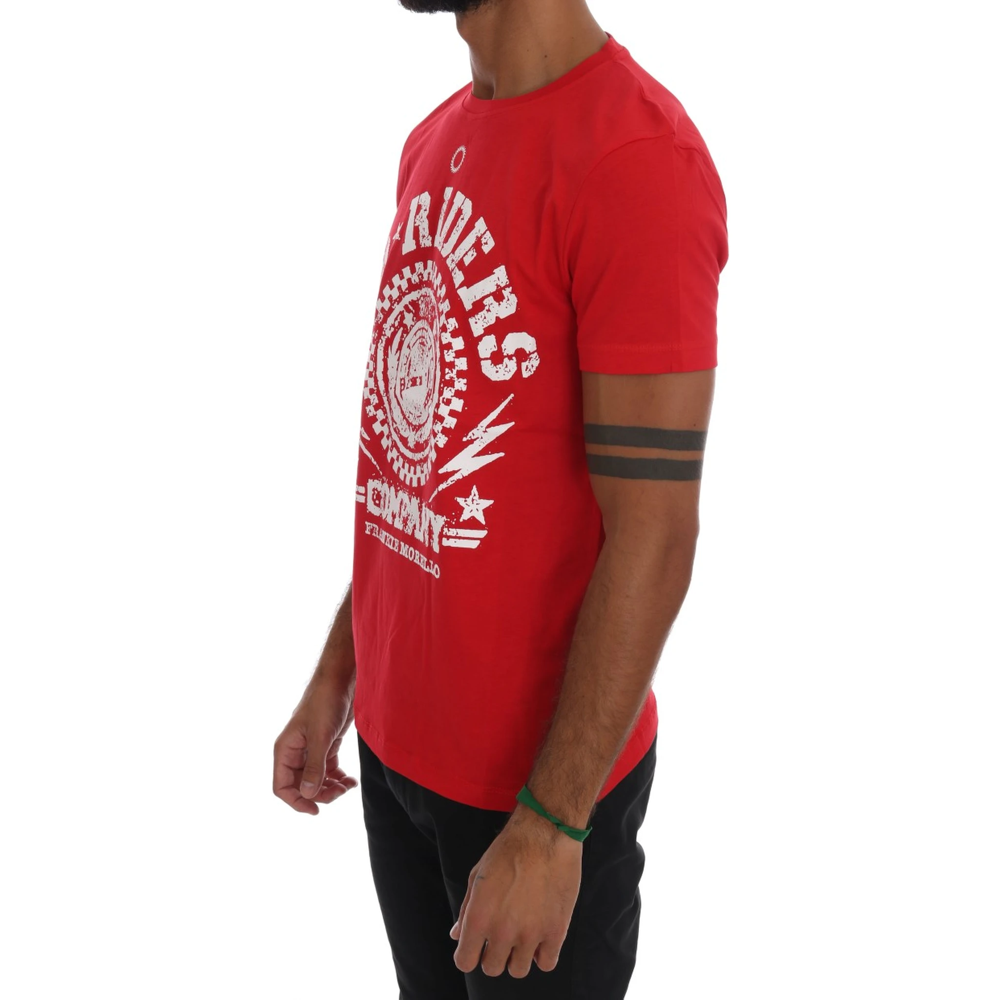 Red Cotton RIDERS Crewneck T-Shirt