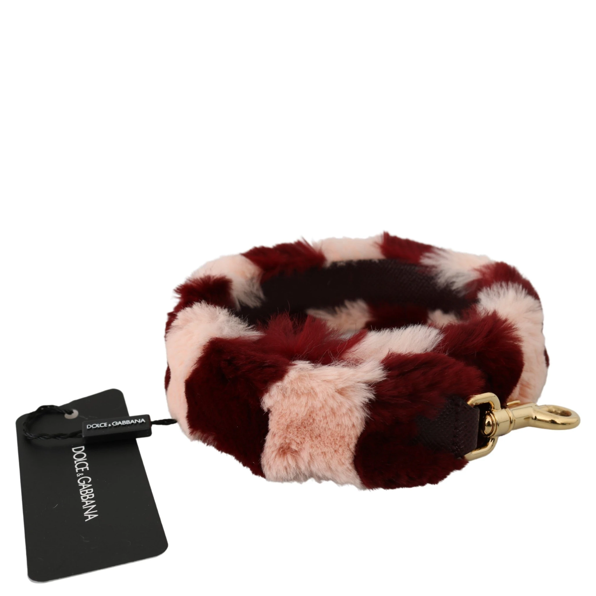 Pink Red Lapin Fur Accessory Shoulder Strap