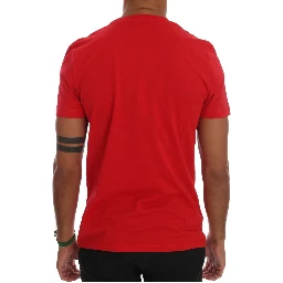 Red Cotton RIDERS Crewneck T-Shirt