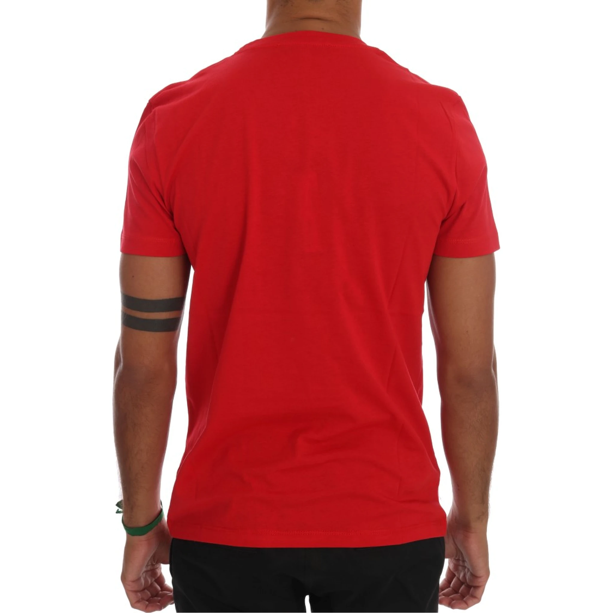 Red Cotton RIDERS Crewneck T-Shirt