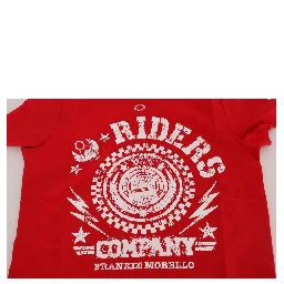 Red Cotton RIDERS Crewneck T-Shirt