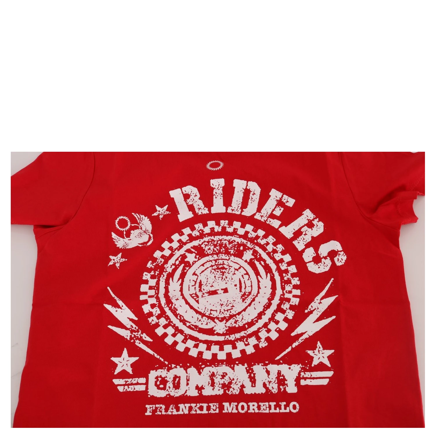 Red Cotton RIDERS Crewneck T-Shirt