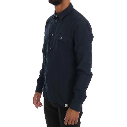 Blue Casual Cotton Long Sleeve Shirt