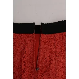 Orange Macramé Lace Pencil Skirt