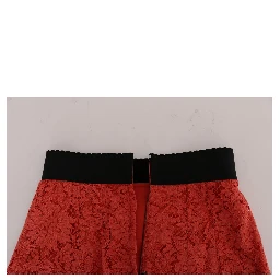 Orange Macramé Lace Pencil Skirt