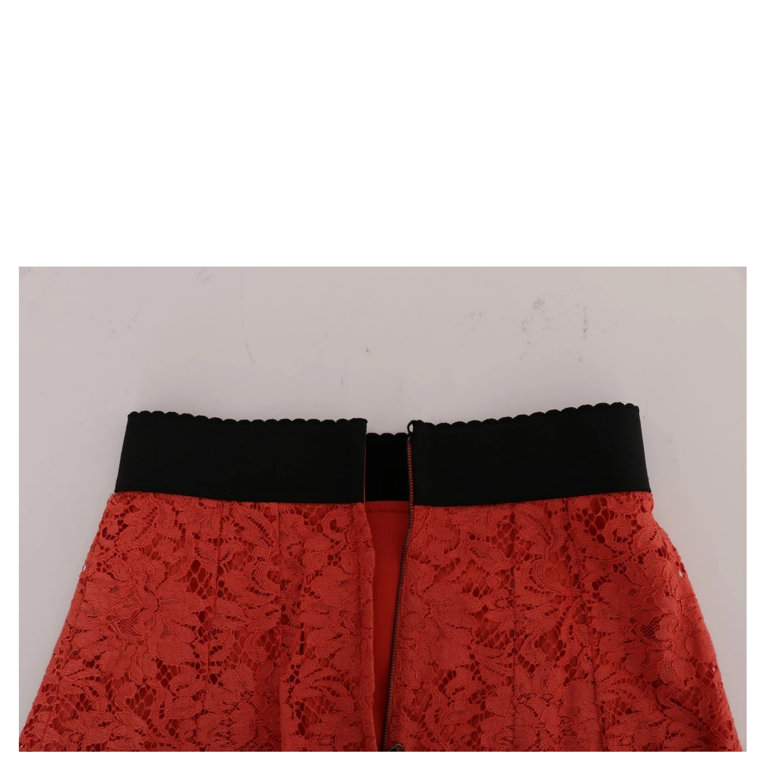 Orange Macramé Lace Pencil Skirt