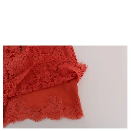 Orange Macramé Lace Pencil Skirt
