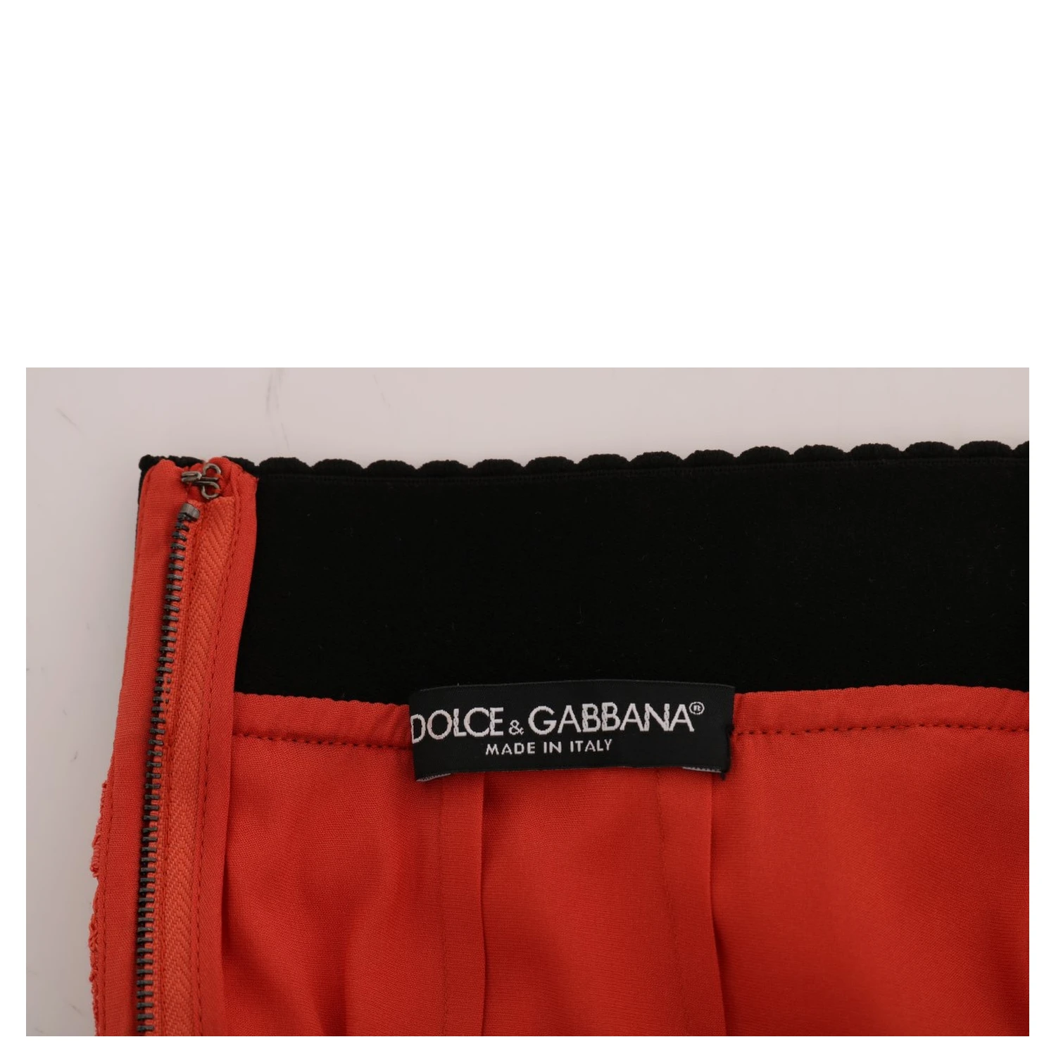 Orange Macramé Lace Pencil Skirt