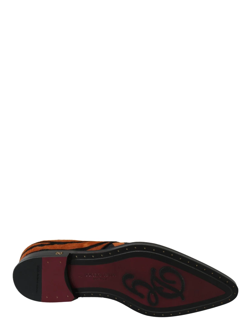 Orange Pony Hair Formal Dress Broque Shoes