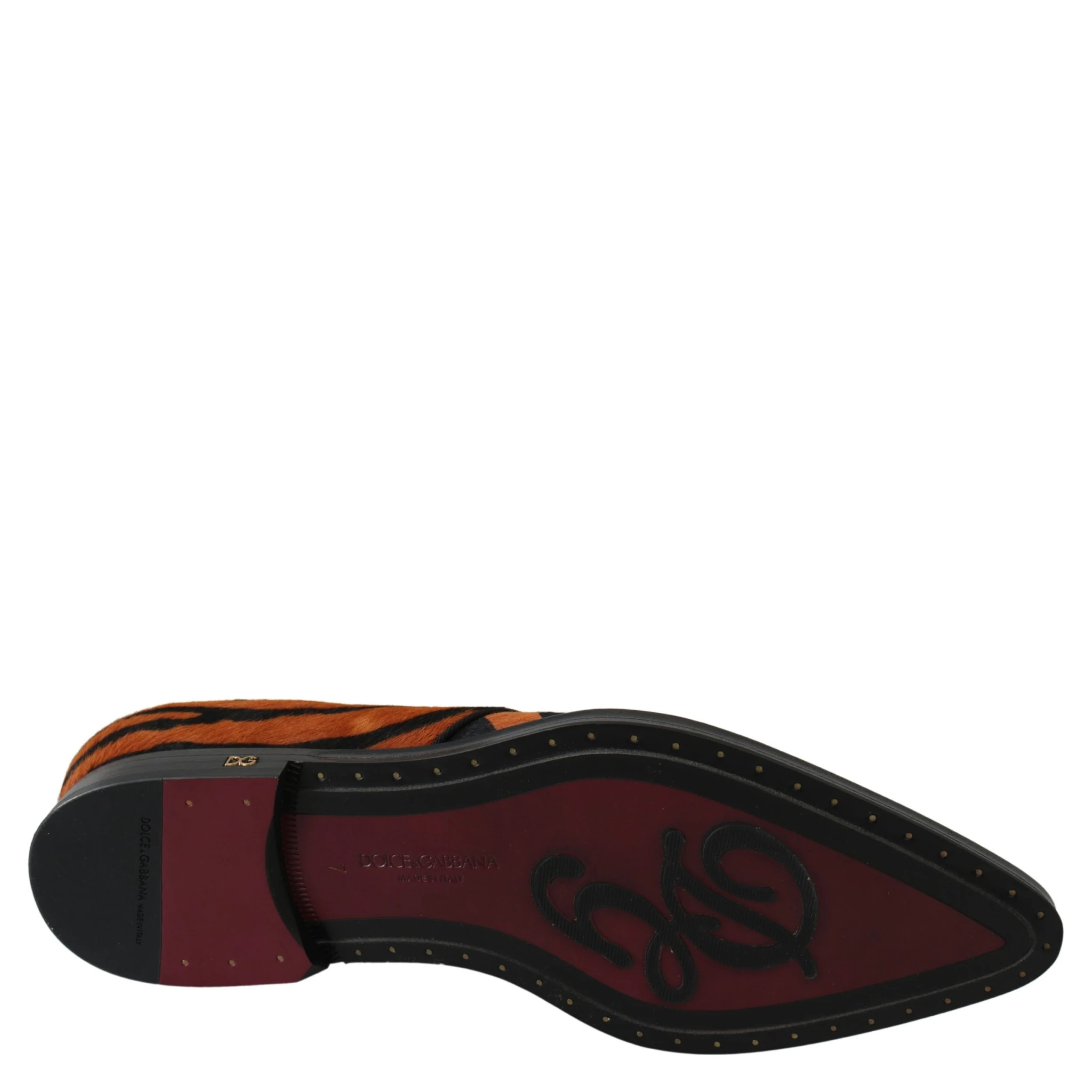 Orange Pony Hair Formal Dress Broque Shoes