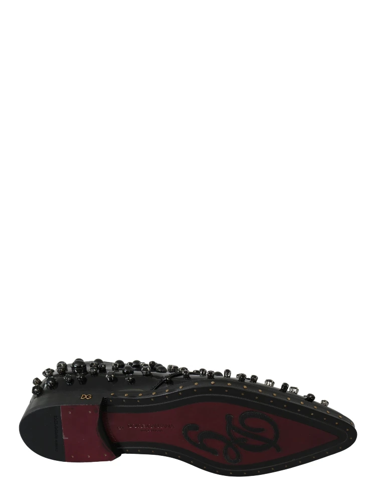 Black Leather Crystals Dress Broque Shoes alternative