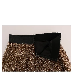 Gold Black Short Mini Skirt