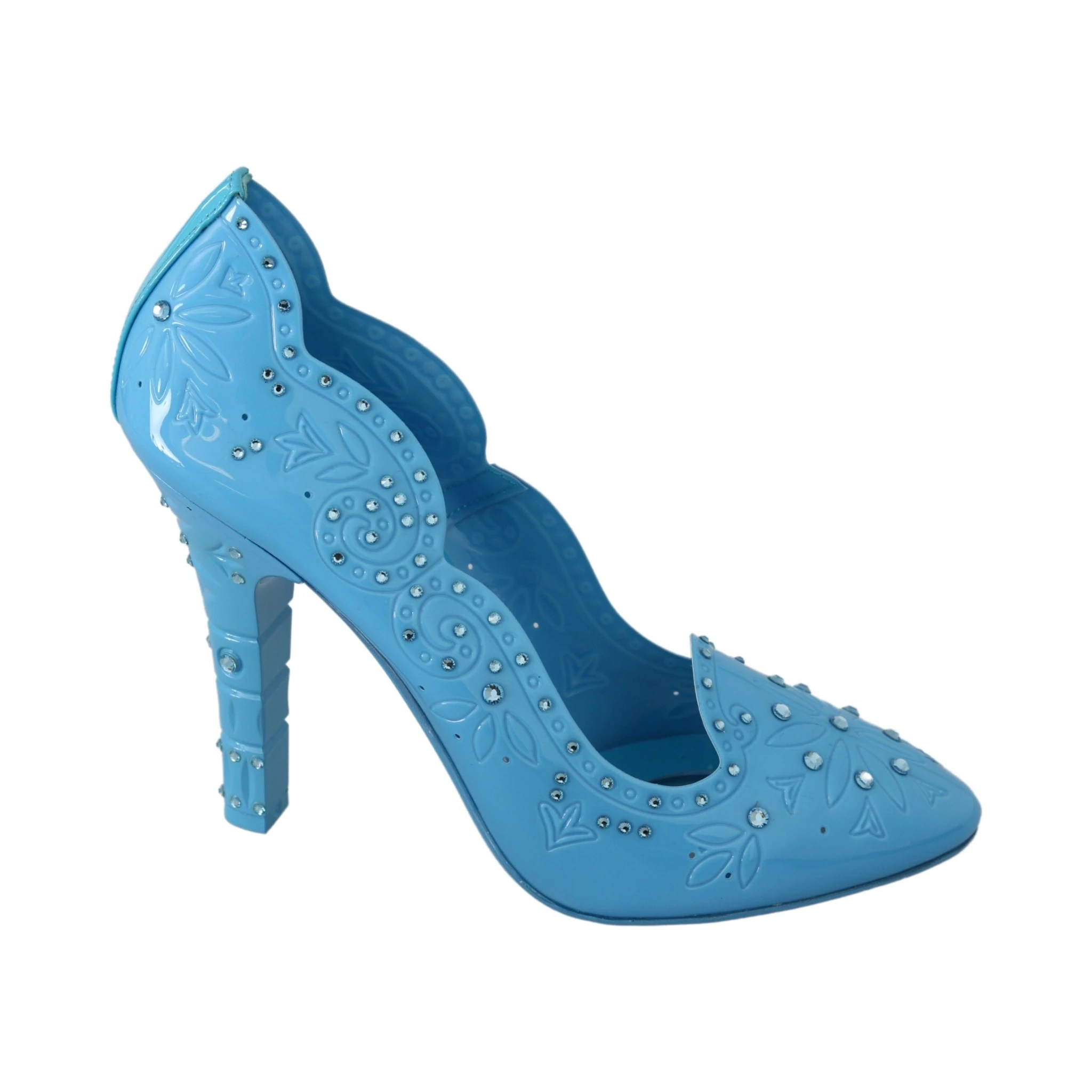 Blue Crystal Floral CINDERELLA Heels Shoes