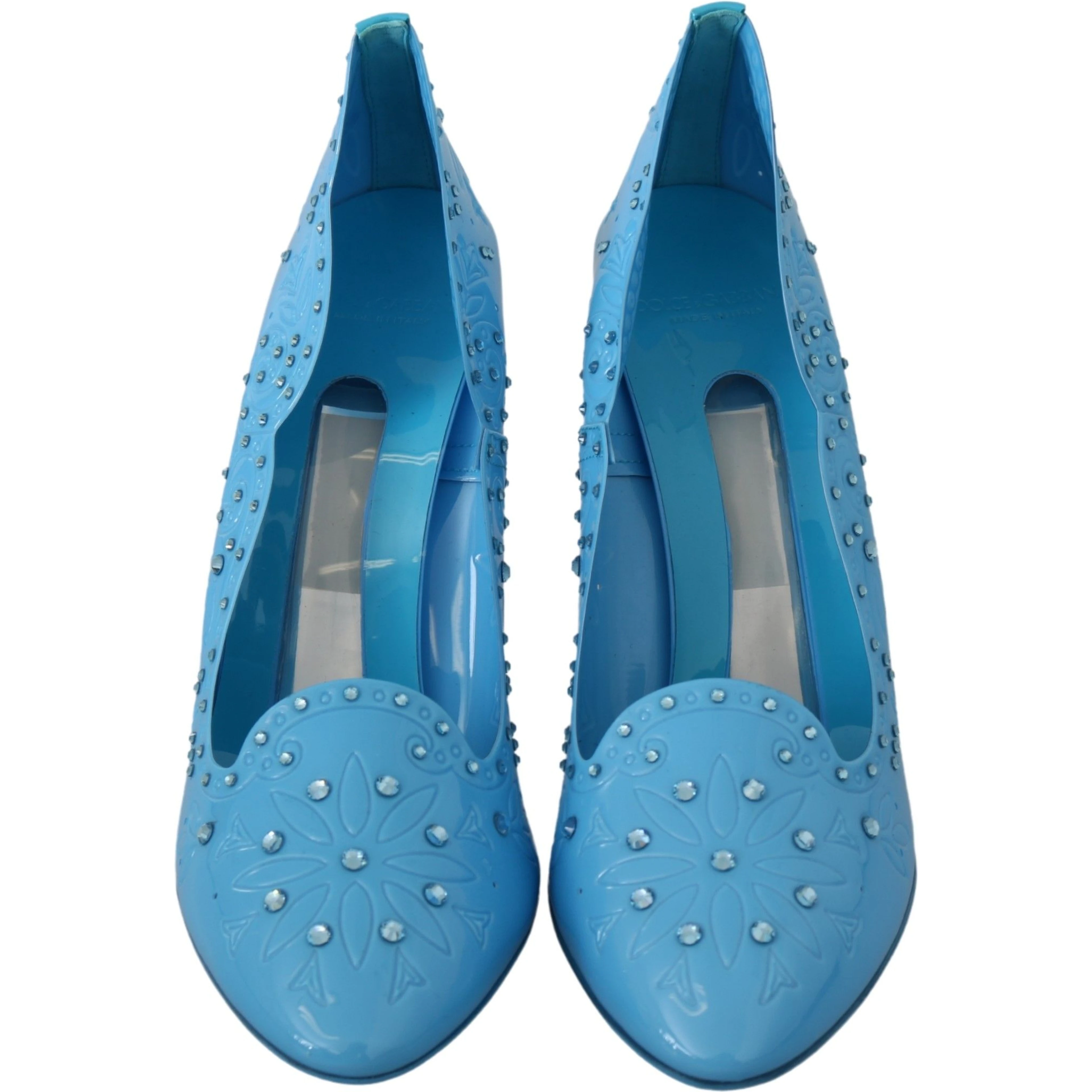 Blue Crystal Floral CINDERELLA Heels Shoes