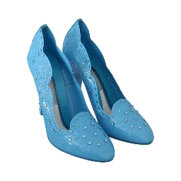 Blue Crystal Floral CINDERELLA Heels Shoes
