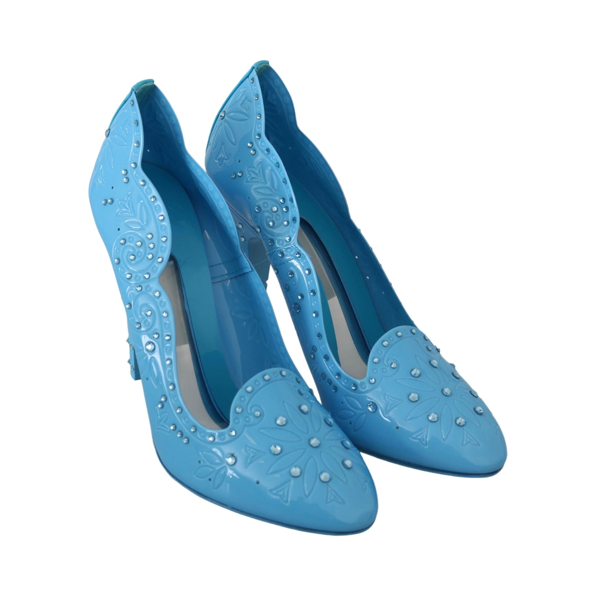 Blue Crystal Floral CINDERELLA Heels Shoes