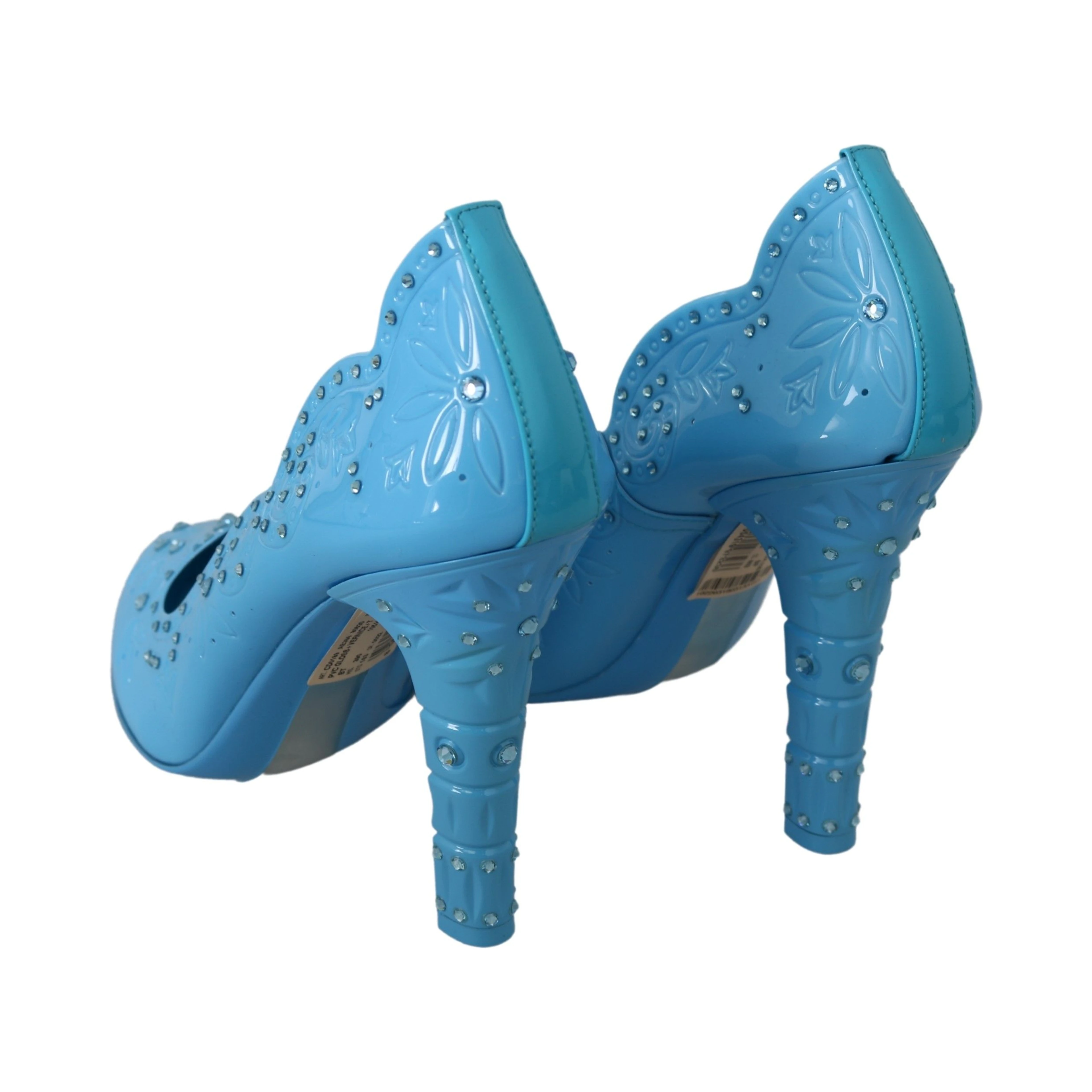 Blue Crystal Floral CINDERELLA Heels Shoes