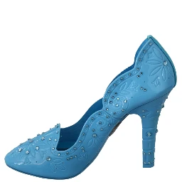 Blue Crystal Floral CINDERELLA Heels Shoes