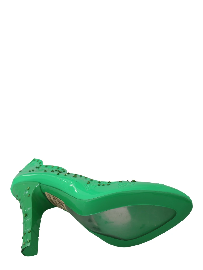 Green Crystal Floral Heels CINDERELLA Shoes
