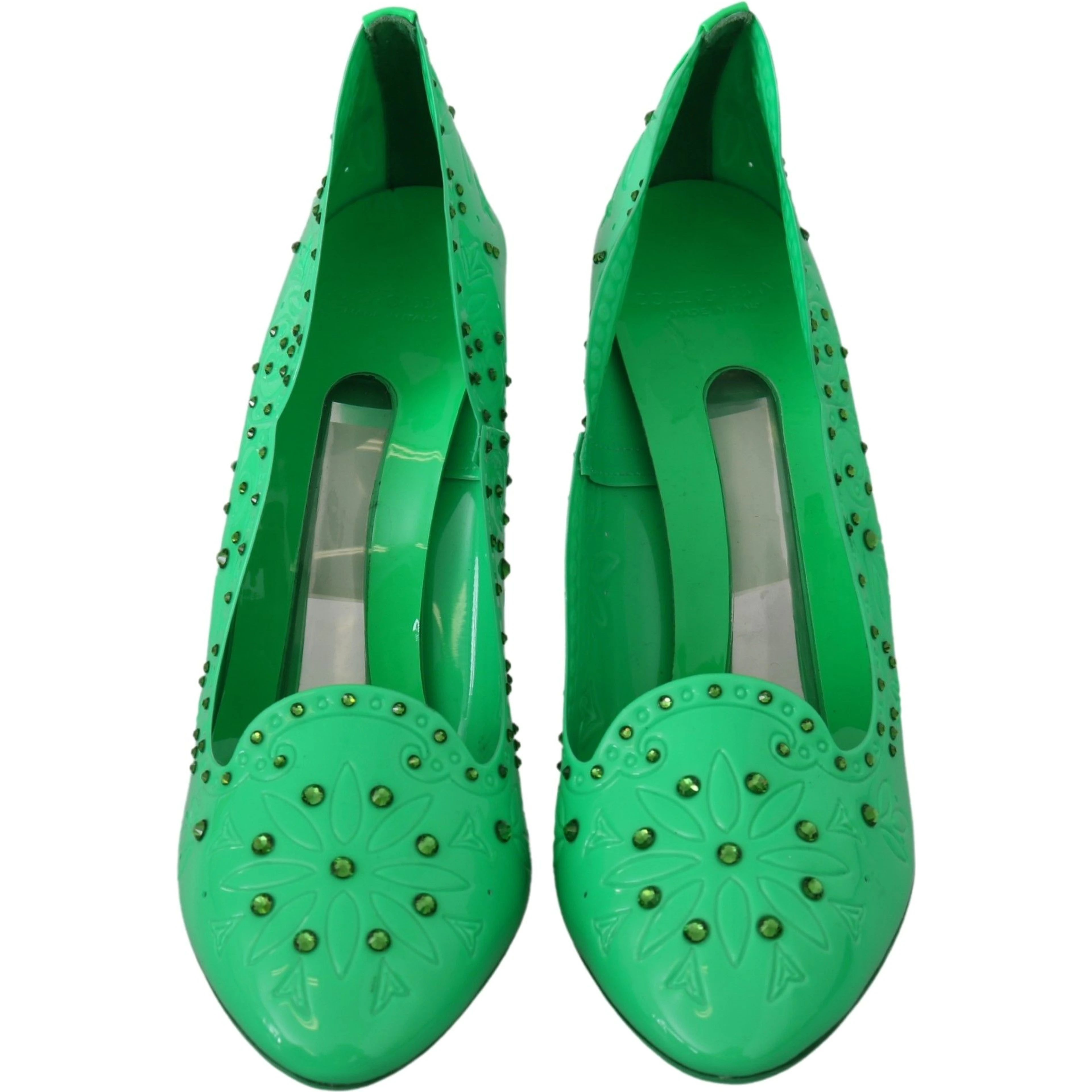 Green Crystal Floral Heels CINDERELLA Shoes
