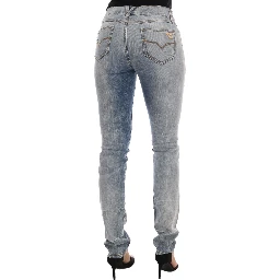 Blue Wash Torn Stretch Slim Fit Jeans
