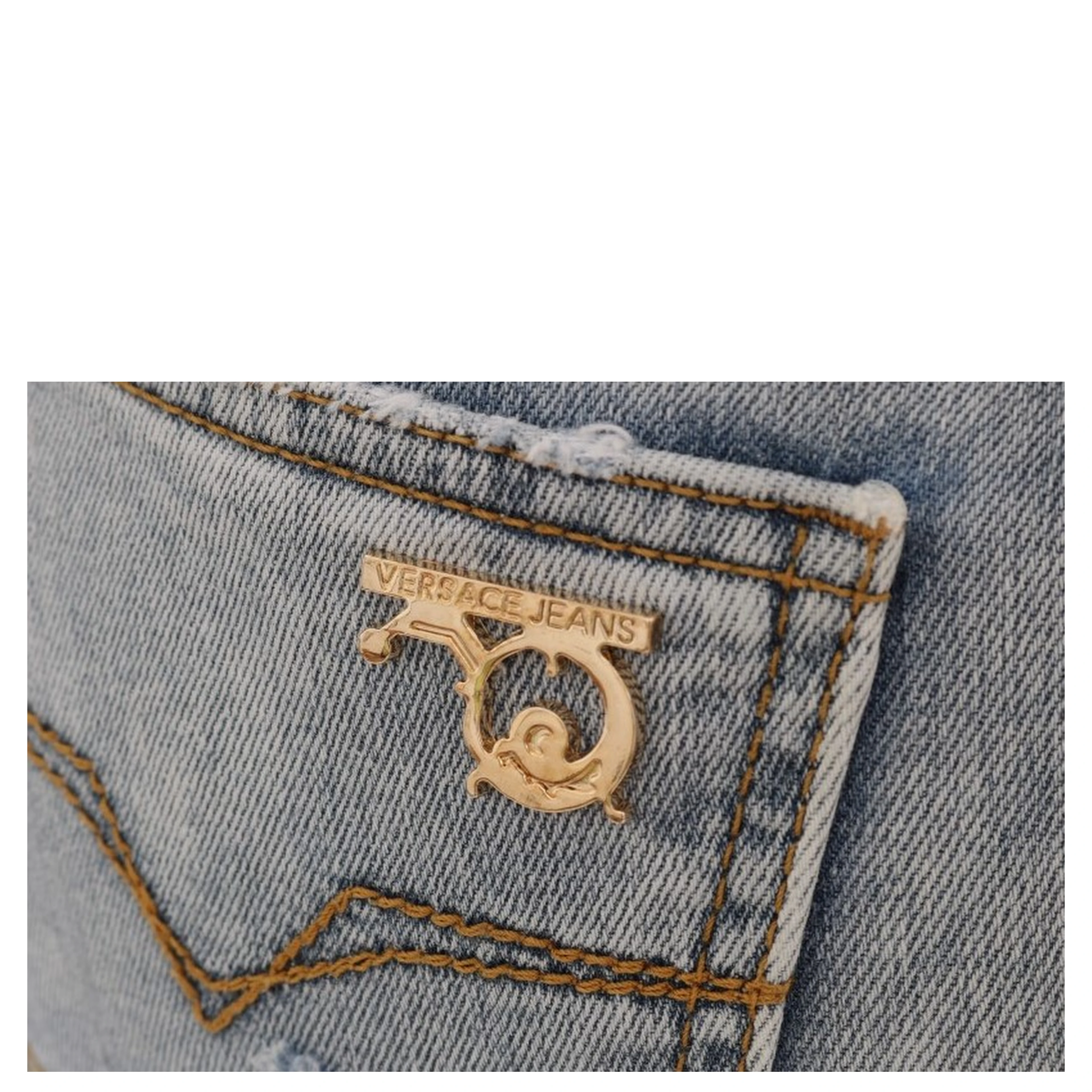 Blue Wash Torn Stretch Slim Fit Jeans
