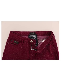 Red Wash Cotton Stretch Denim Jeans