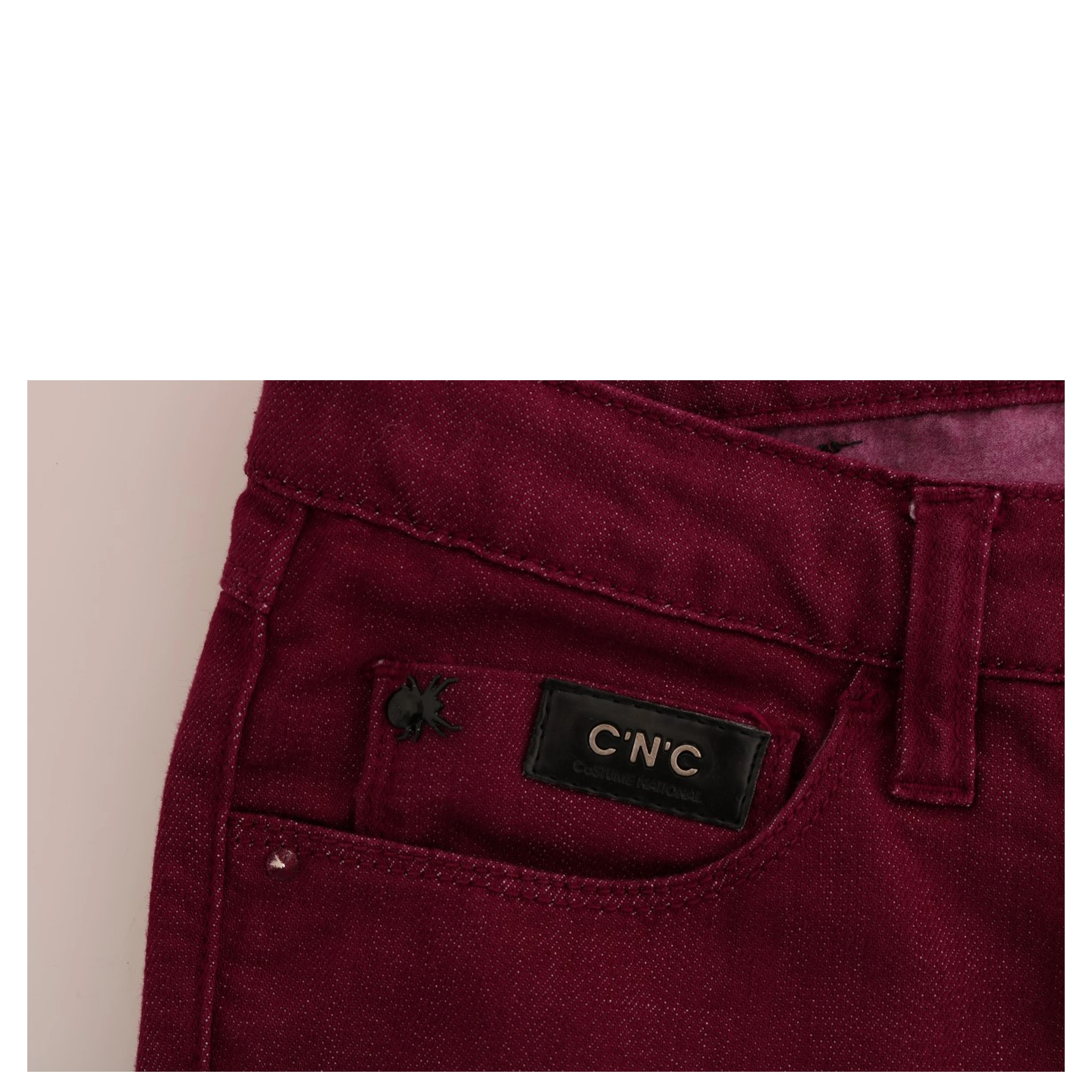 Red Wash Cotton Stretch Denim Jeans