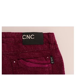 Red Wash Cotton Stretch Denim Jeans