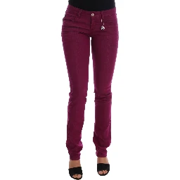 Purple Cotton Stretch Slim Denim Jeans
