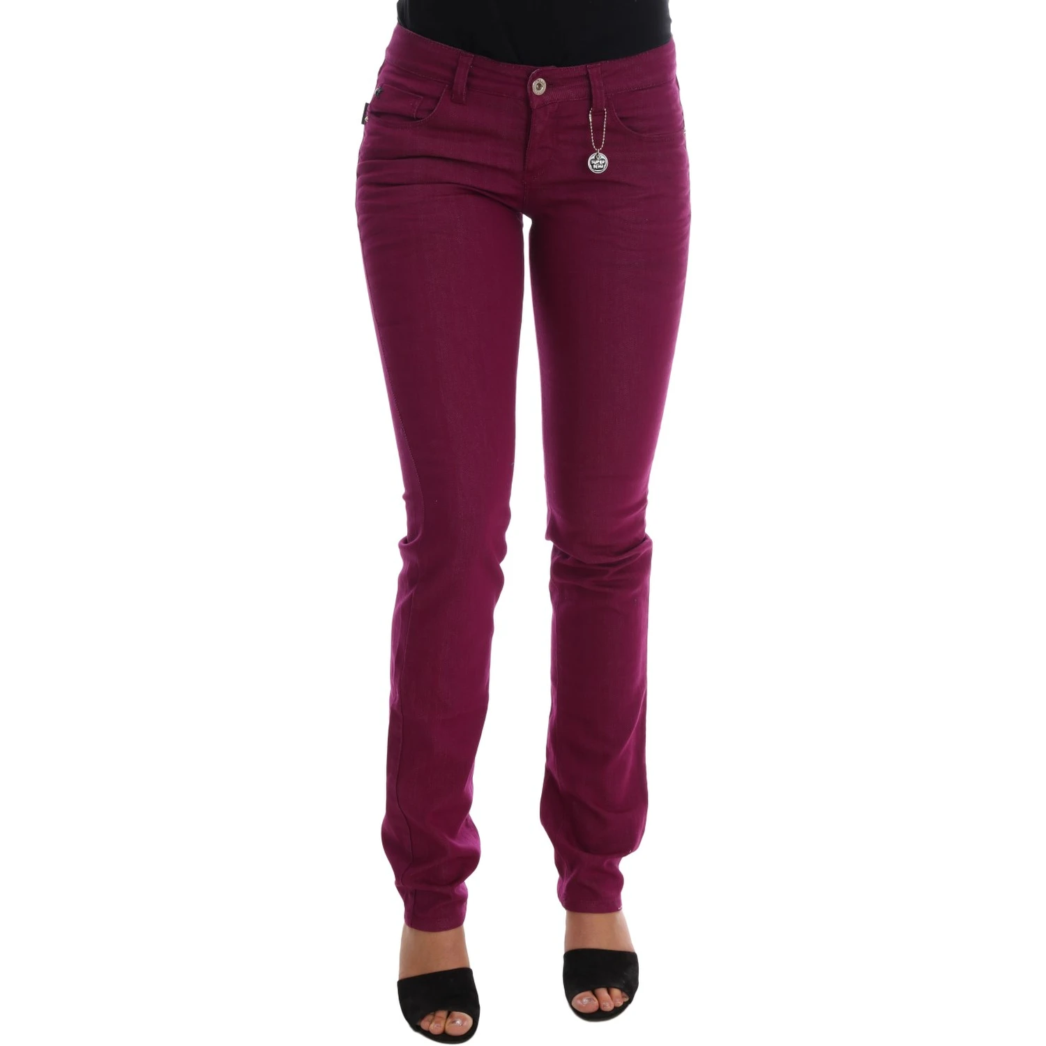 Purple Cotton Stretch Slim Denim Jeans