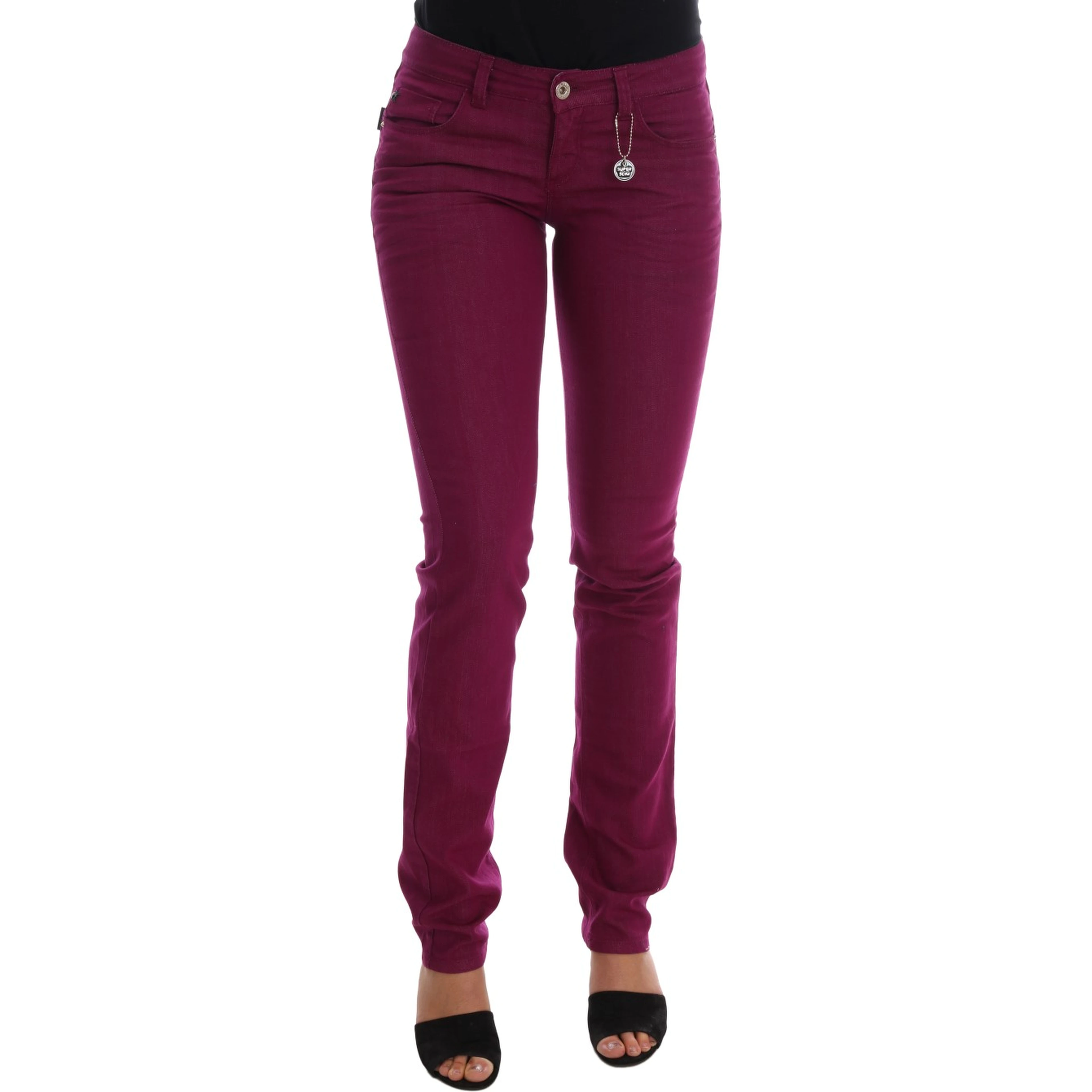 Purple Cotton Stretch Slim Denim Jeans