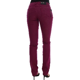 Purple Cotton Stretch Slim Denim Jeans