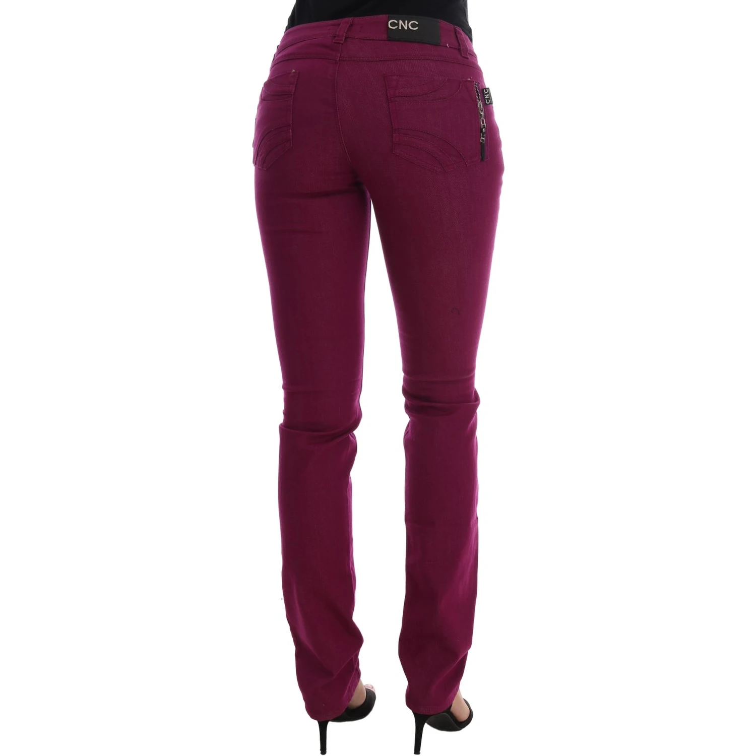 Purple Cotton Stretch Slim Denim Jeans