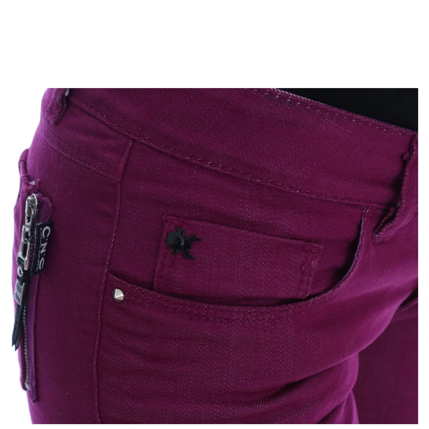Purple Cotton Stretch Slim Denim Jeans