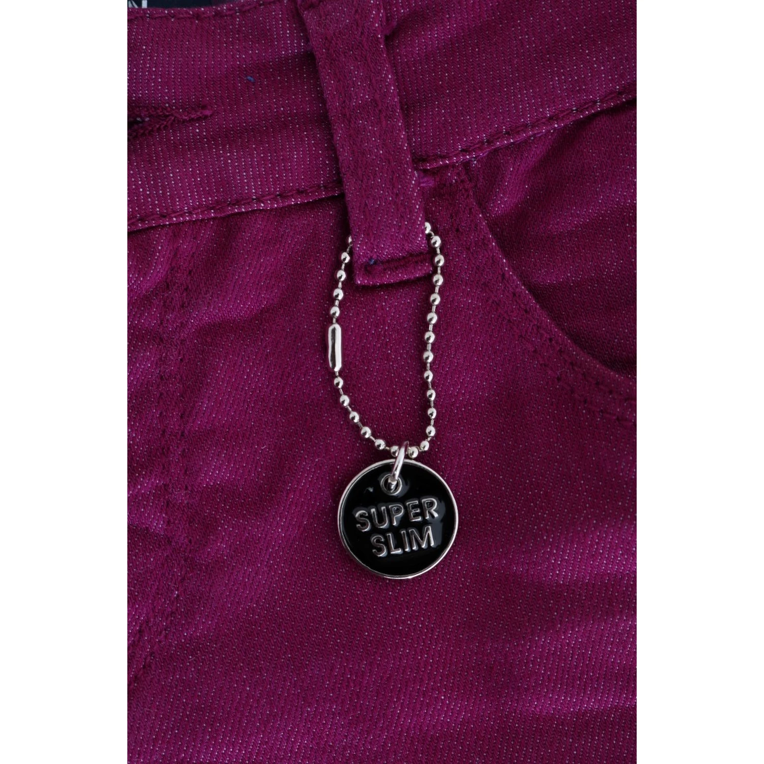 Purple Cotton Stretch Slim Denim Jeans