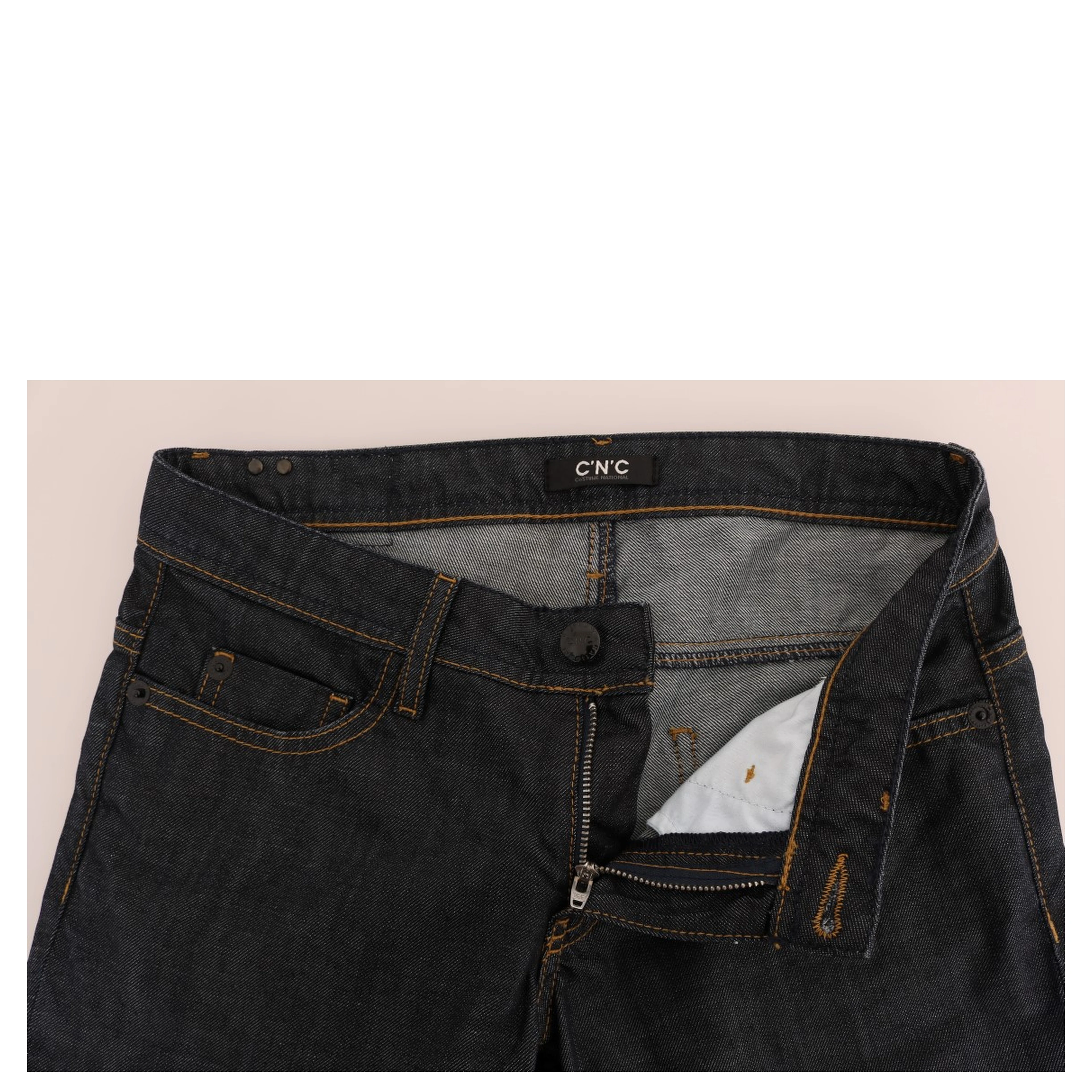 Dark Blue Cotton Classic Fit Jeans